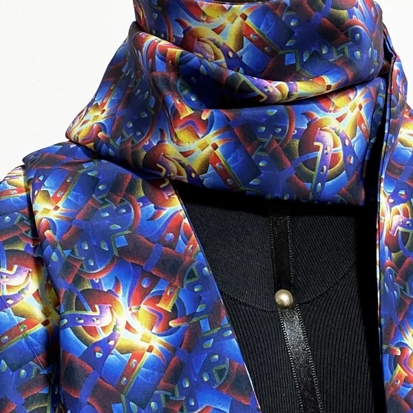 Unique Silk Scarf - Spiral Blue (Ready To Ship) - Image 2
