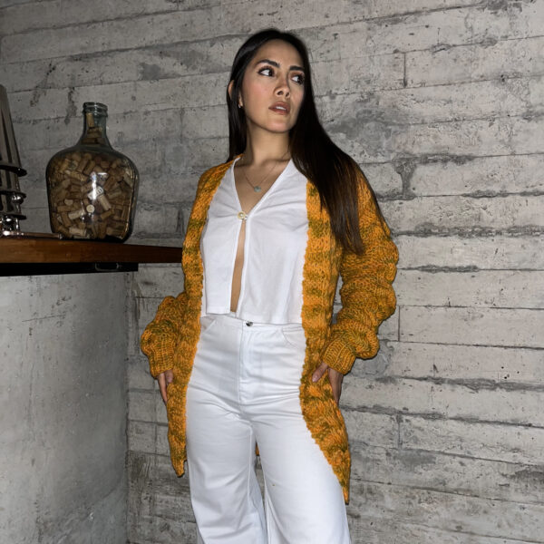 Braided Knit Cardigan - Natural Dye - Image 3