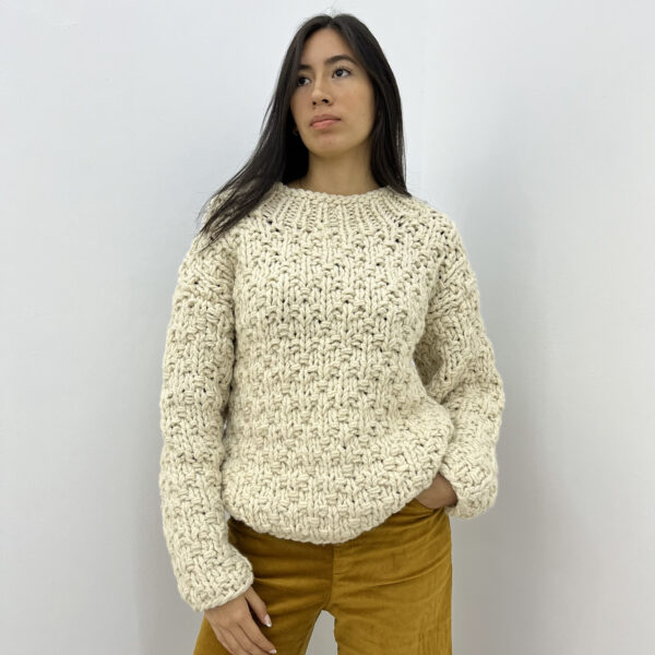 Crossed Knit Sweater - Ivory - Image 4